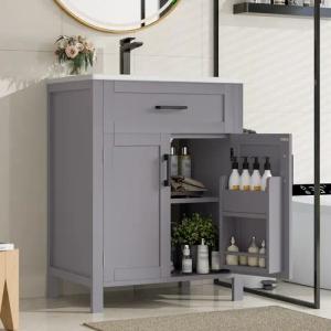 TavilaEcon Waschbeckenschrank Bodenstehender Badezimmerschrank mit integriertem