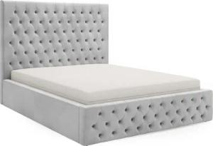 MOEBLO Polsterbett HART (Doppelbett mit Kopfstütze,