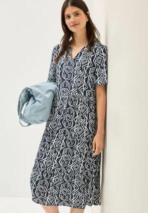 CECIL Volantkleid Sommerkleid mit grafischem Muster