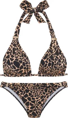 LASCANA Triangel-Bikini Zaba Goldfarbene Zieraccessoires an