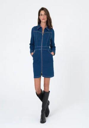 freshlions Jerseykleid Carla in angesagter Jeans-Optik