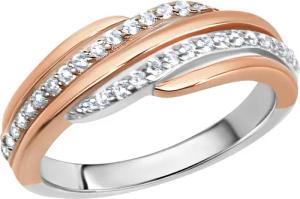 Zeeme Fingerring Silber 925 zweifarbig mit