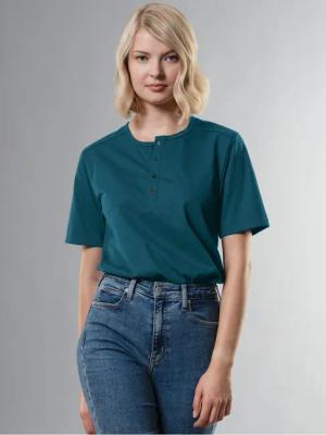 Trigema T-Shirt TRIGEMA T-Shirt mit Knopfleiste