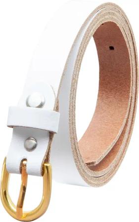 COLOGNEBELT Ledergürtel OM110-SL-Weiss MADE IN GERMANY,