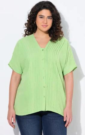 Ulla Popken Druckbluse Musselin-Bluse Oversized Biesen