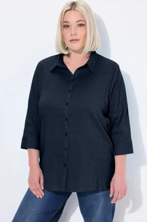 Ulla Popken Hemdbluse Bluse Bubble-Qualität Hemdkragen