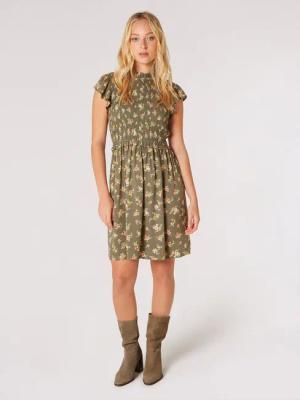 Apricot Druckkleid Floral Bunch Smocked Dress,