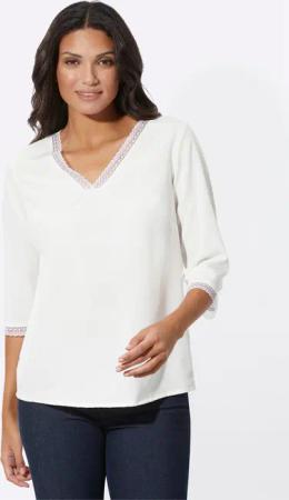 Sieh an! Klassische Bluse Spitzenbluse