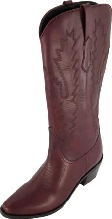 Ulla Popken Leder-Cowboystiefel 3 XL-Schaft Stickerei