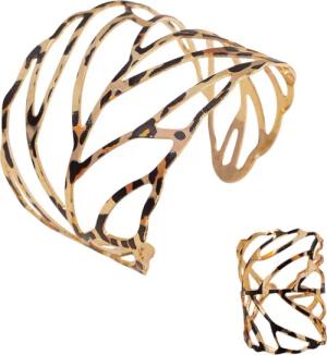 KARMA Schmuckset Damen Gold Braun Leo