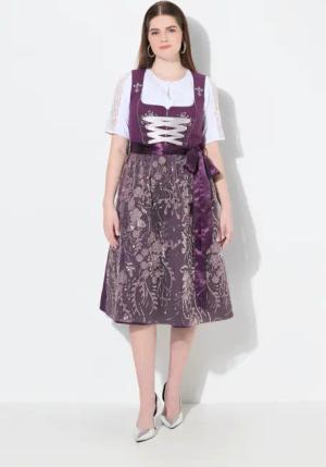 Ulla Popken Dirndl Dirndl Stickerei Schnürung