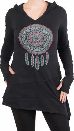 PUREWONDER Tunikashirt Longshirt mit Traumfänger Tunika