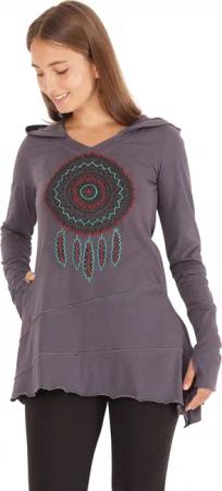 PUREWONDER Tunikashirt Longshirt mit Traumfänger Tunika
