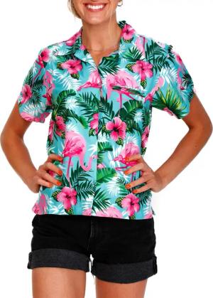 King Kameha Hawaiihemd Flamingo Flowers Funky