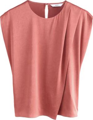 Next Blusentop Asymmetrisches Satin-Top in Knitteroptik