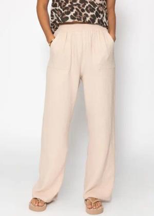 SASSYCLASSY Stoffhose Musselin Hose Damen aus