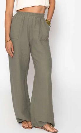 SASSYCLASSY Stoffhose Musselin Hose Damen aus