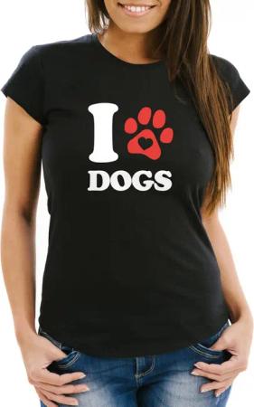 MoonWorks Print-Shirt Damen T-Shirt I love