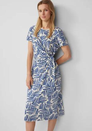 s.Oliver Maxikleid Jersey-Kleid mit Knotendetail und