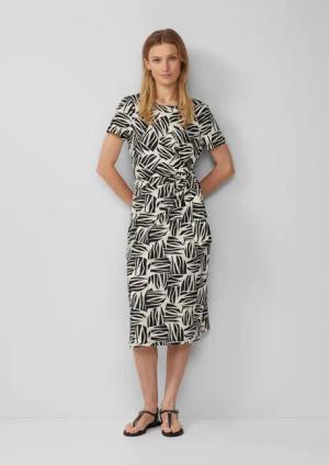 s.Oliver Maxikleid Jersey-Kleid mit Knotendetail und