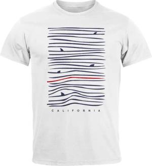 Neverless Print-Shirt Herren T-Shirt Frontprint Minimalismus
