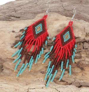 Guru-Shop Paar Ohrhänger Indigener Schmuck, Boho