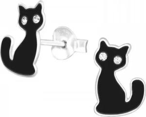 ALEXANDER YORK Paar Ohrstecker KATZE schwarz