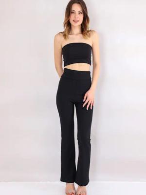 fashionshowcase Schlaghose Damen Scuba Hose High