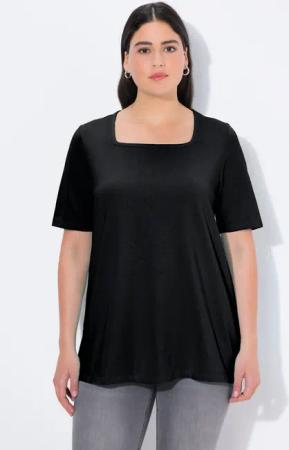 Ulla Popken T-Shirt T-Shirt A-Linie Carré-Ausschnitt