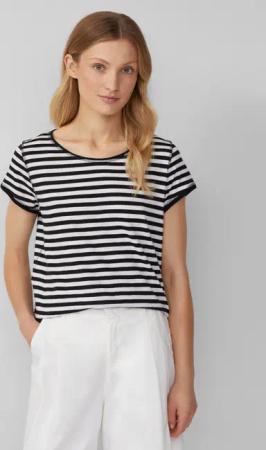 s.Oliver Kurzarmshirt T-Shirt mit Rollkanten und