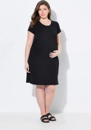 Ulla Popken Jerseykleid Bellieva-Jerseykleid Raffung Halbarm