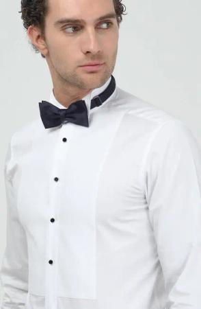 KİP Langarmhemd Weiße Slim Fit Doppel-Manschette