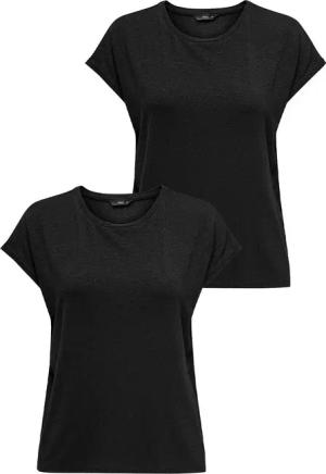 ONLY T-Shirt 2er-SET Rundhalsausschnitt, Modische Glitzer