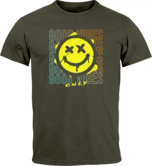 Neverless Print-Shirt Herren T-Shirt Smiling Face