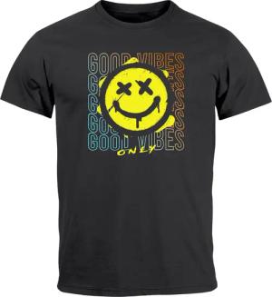 Neverless Print-Shirt Herren T-Shirt Smiling Face