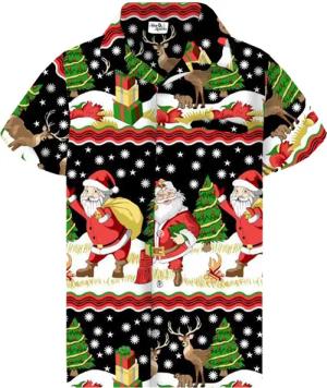 King Kameha Hawaiihemd Christmas Border Print