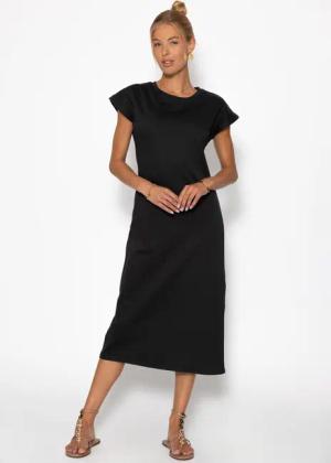 SASSYCLASSY Minikleid Kurzarm Sweatkleid Damen Midi