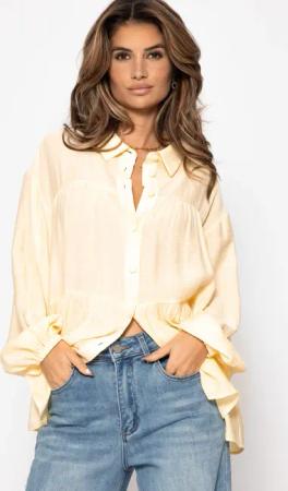 SASSYCLASSY Langarmbluse Oversize Bluse Damen aus