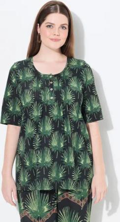 Ulla Popken T-Shirt T-Shirt Palmen A-Linie