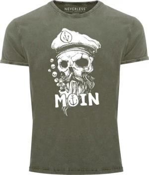 Neverless Print-Shirt Herren Vintage Shirt Moin