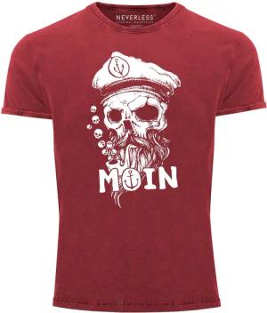 Neverless Print-Shirt Herren Vintage Shirt Moin