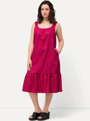Ulla Popken Jerseykleid Midikleid Elastikträger Rundhals
