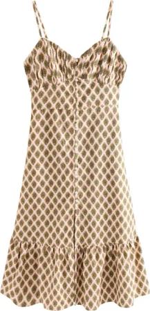Next Midikleid Durchgeknöpftes Midikleid mit Leinenanteil