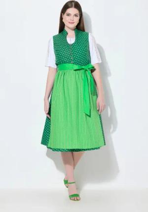Ulla Popken Dirndl Dirndl Stehkragen Schmuckknöpfe
