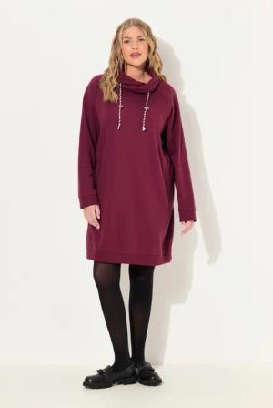 Ulla Popken Jerseykleid Sweatkleid Stehkragen Langarm
