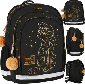 Starpak Schulrucksack Schulrucksack für Mädchen, schwarz-gold,