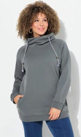 Ulla Popken Sweatshirt Sweatshirt weiter Stehkragen