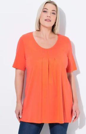 Ulla Popken T-Shirt T-Shirt Zierfalten A-Linie