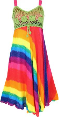 Guru-Shop Midikleid Boho Minikleid, Sommerkleid, Krinkelkleid