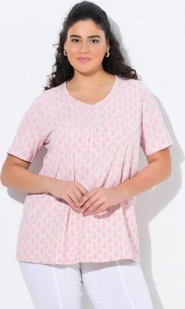 Ulla Popken T-Shirt T-Shirt A-Linie V-Ausschnitt